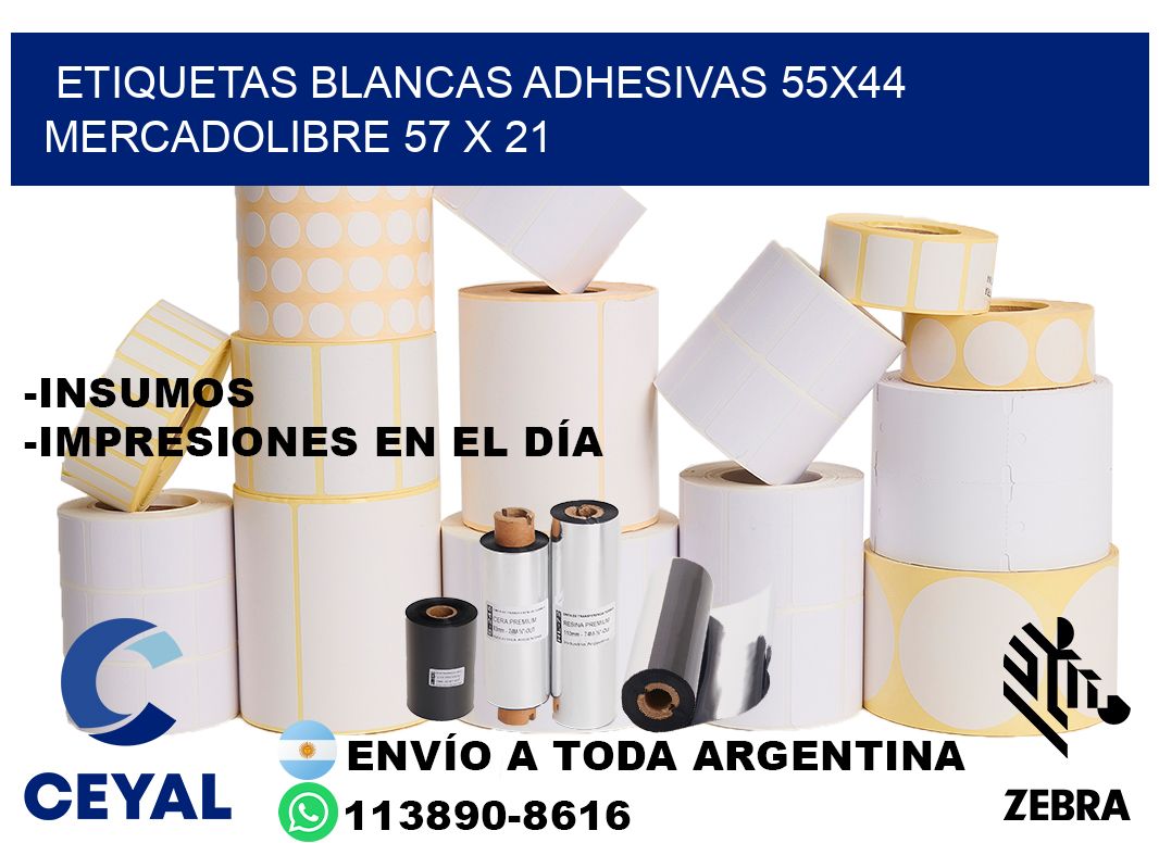 etiquetas blancas adhesivas 55x44 mercadolibre 57 x 21