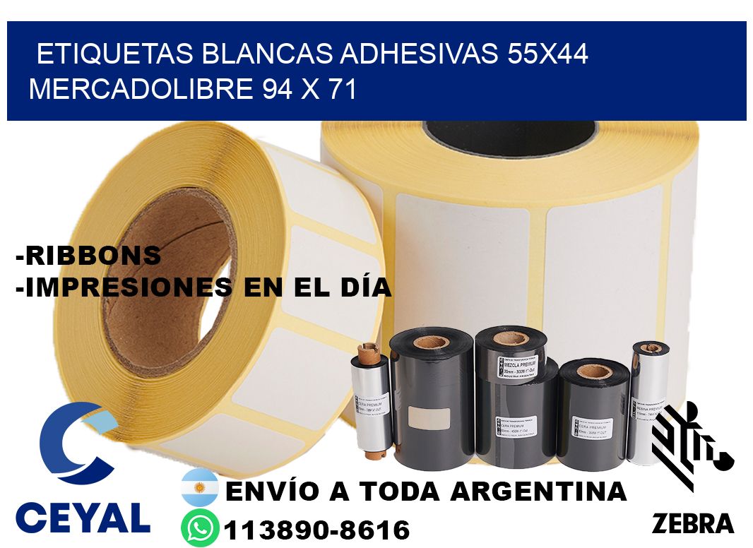 etiquetas blancas adhesivas 55x44 mercadolibre 94 x 71