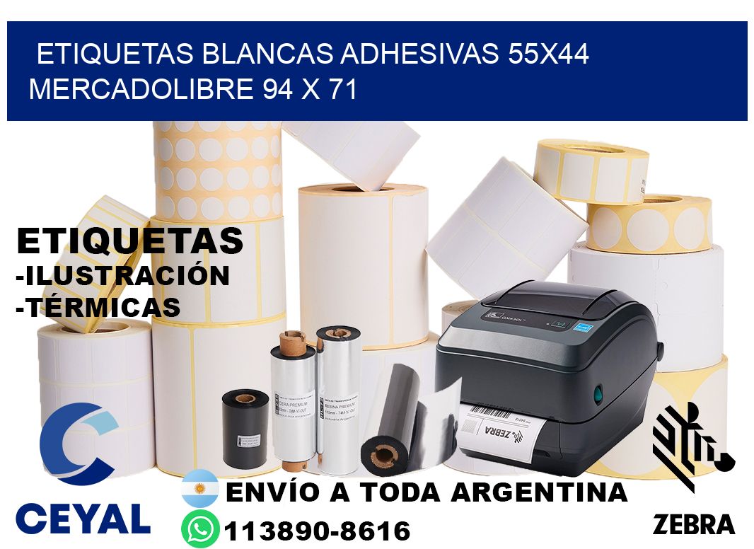 etiquetas blancas adhesivas 55x44 mercadolibre 94 x 71