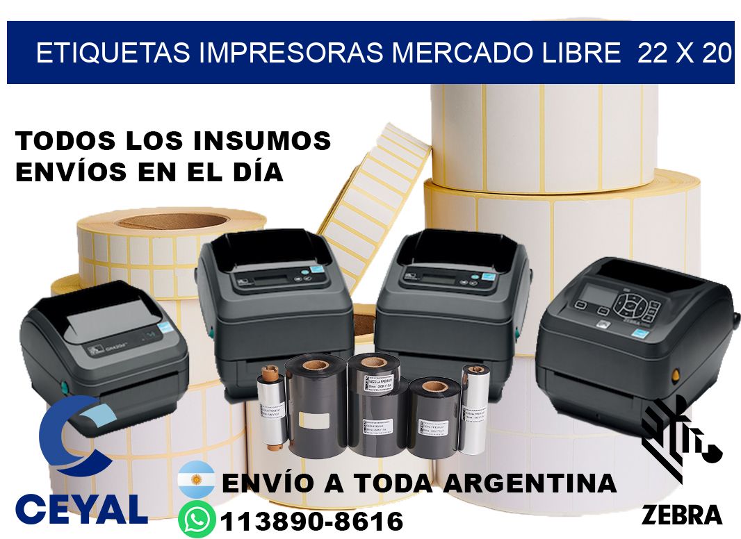 etiquetas impresoras mercado libre  22 x 20