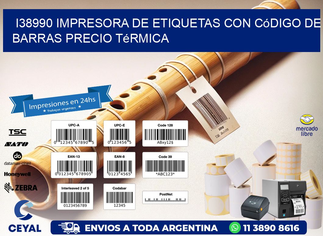 i38990 impresora de etiquetas con código de barras precio térmica
