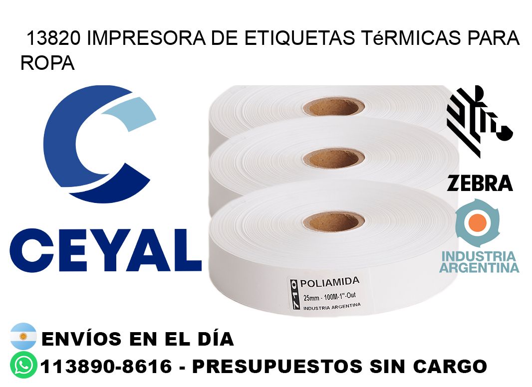 13820 impresora de etiquetas térmicas para ropa