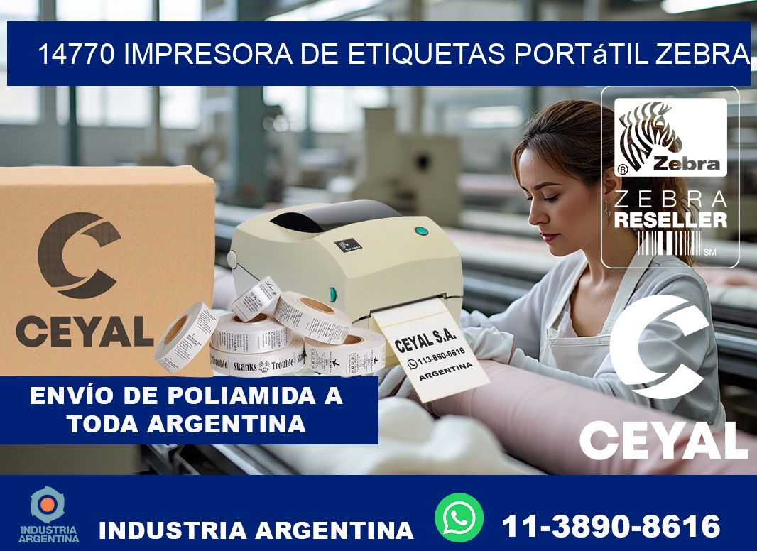 14770 impresora de etiquetas portátil Zebra