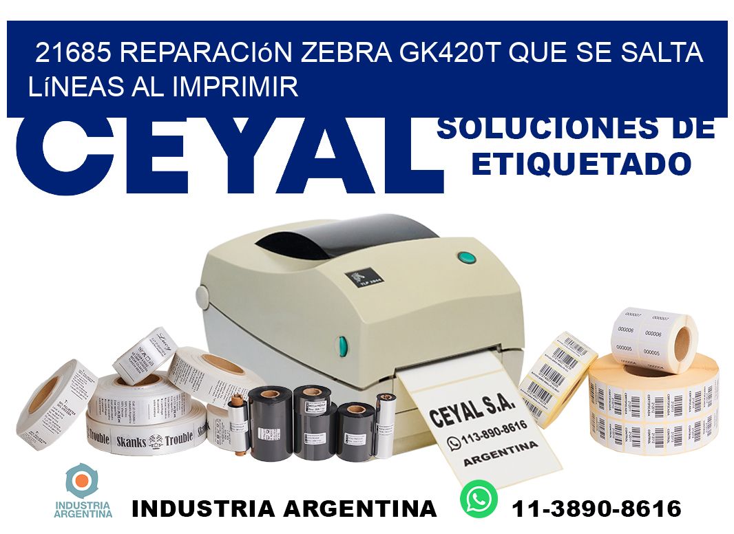 21685 reparación zebra gk420t que se salta líneas al imprimir