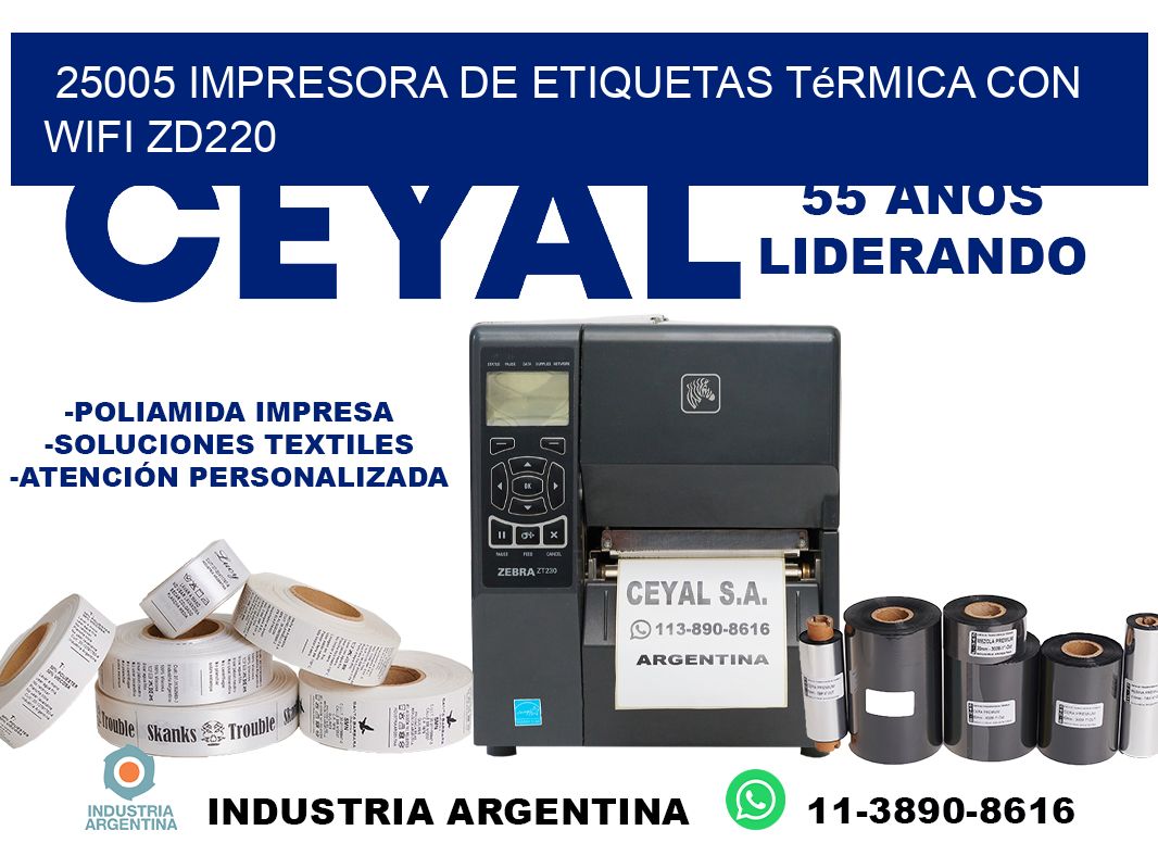 25005 impresora de etiquetas térmica con wifi ZD220