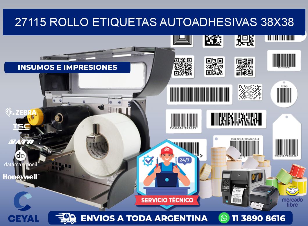 27115 Rollo Etiquetas autoadhesivas 38x38