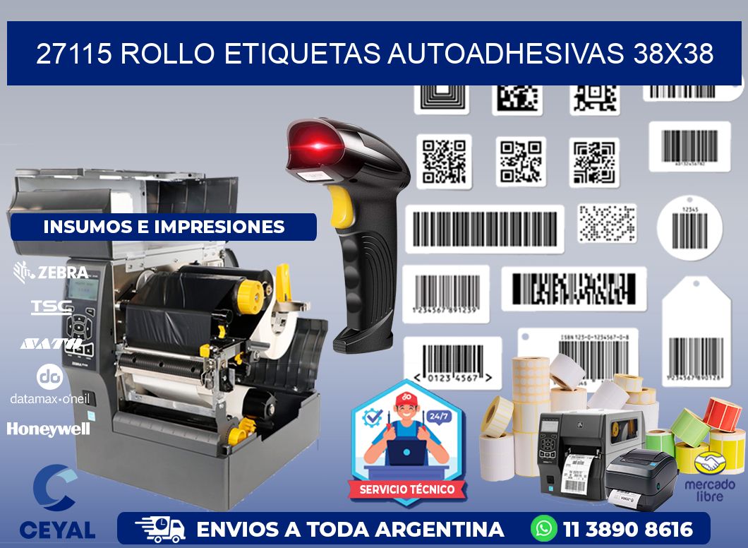 27115 Rollo Etiquetas autoadhesivas 38x38