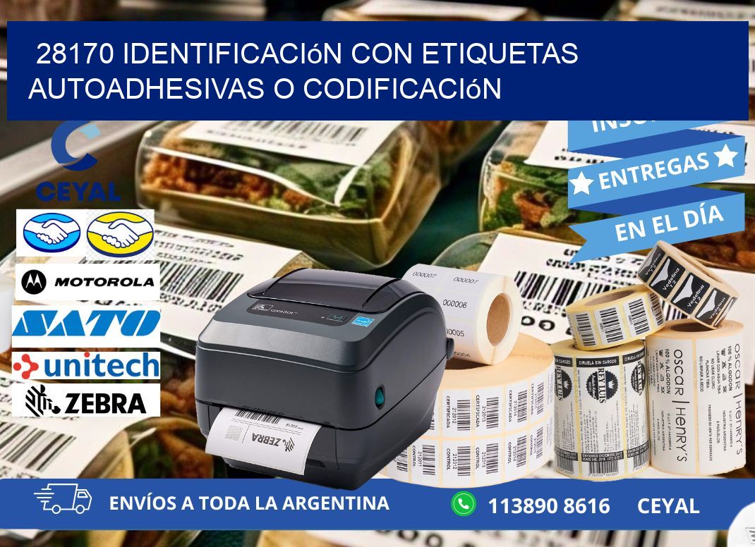 28170 identificación con etiquetas autoadhesivas o codificación