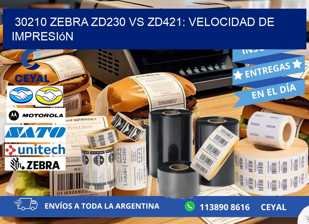 30210 Zebra ZD230 vs ZD421: velocidad de impresión