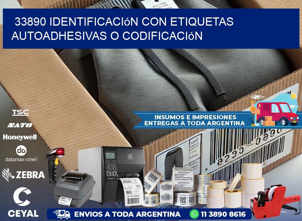 33890 identificación con etiquetas autoadhesivas o codificación
