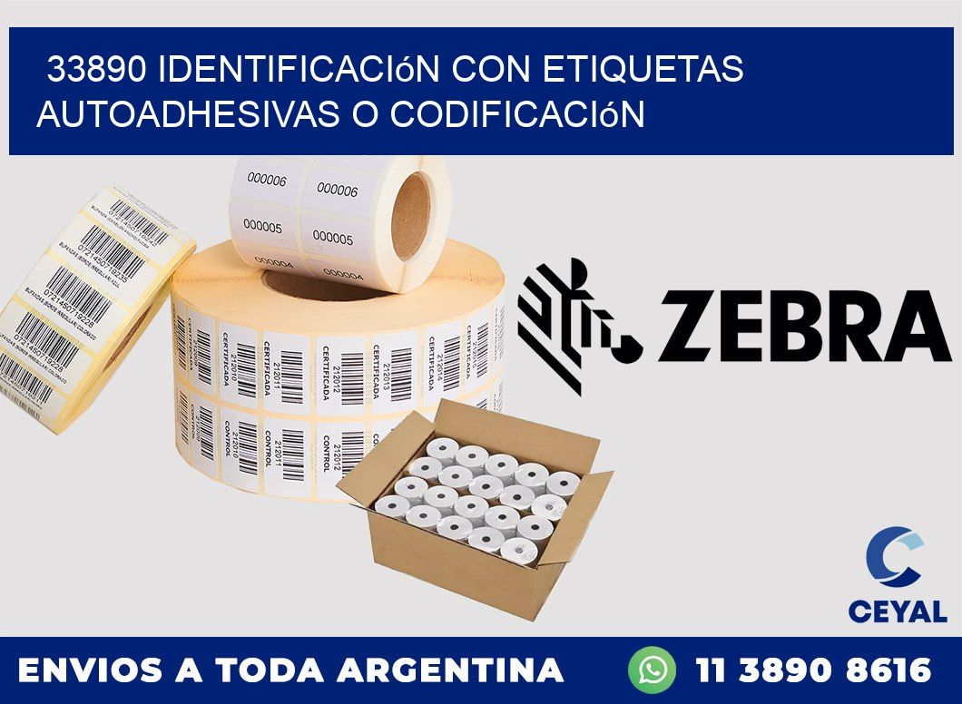 33890 identificación con etiquetas autoadhesivas o codificación
