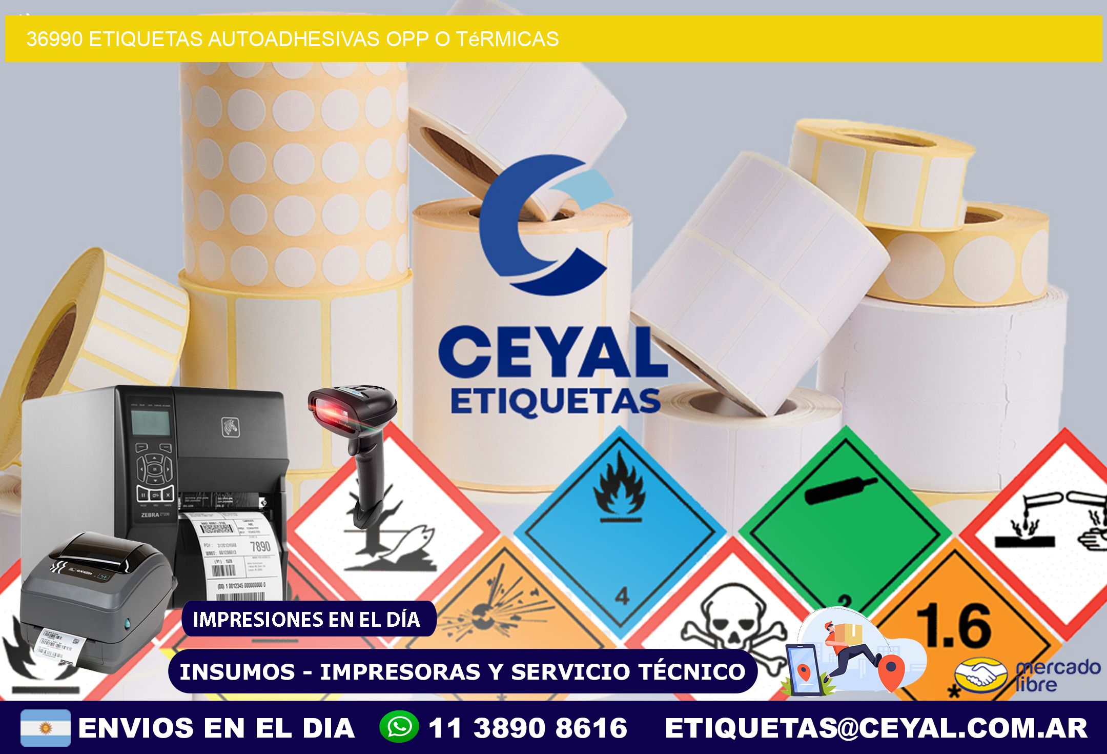 36990 etiquetas autoadhesivas opp o térmicas