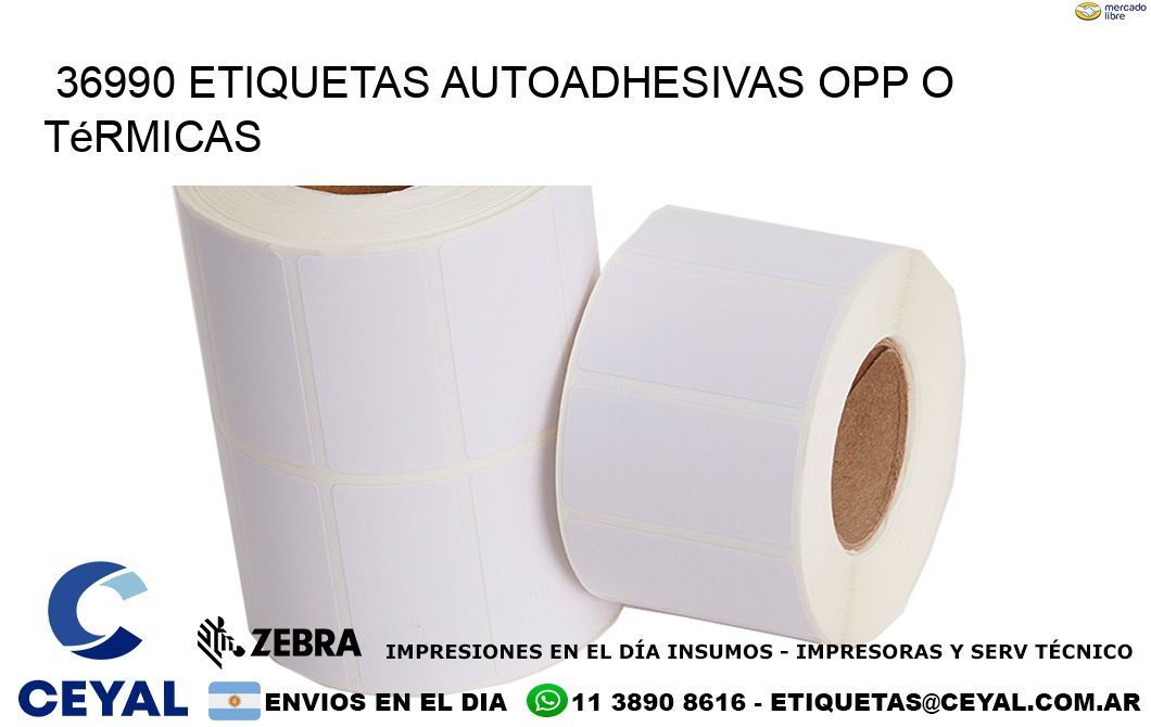 36990 etiquetas autoadhesivas opp o térmicas