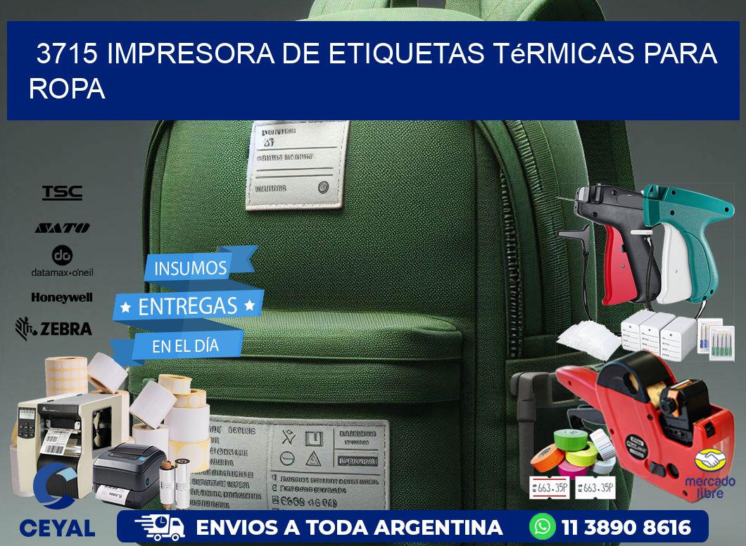3715 impresora de etiquetas térmicas para ropa