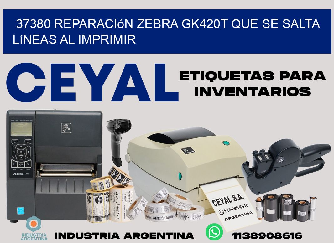 37380 reparación zebra gk420t que se salta líneas al imprimir