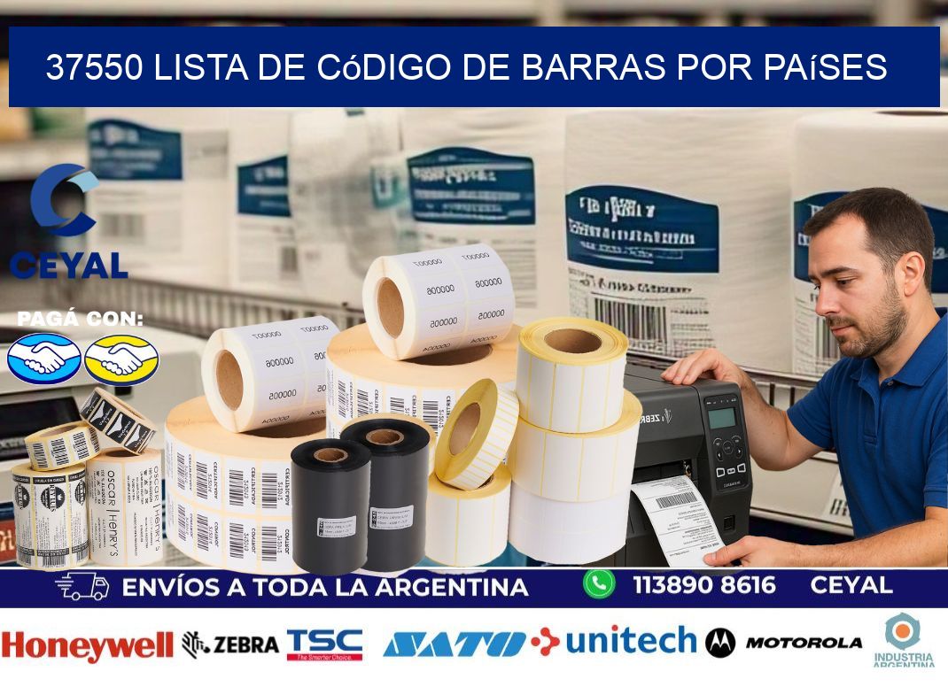 37550 Lista de código de barras por países