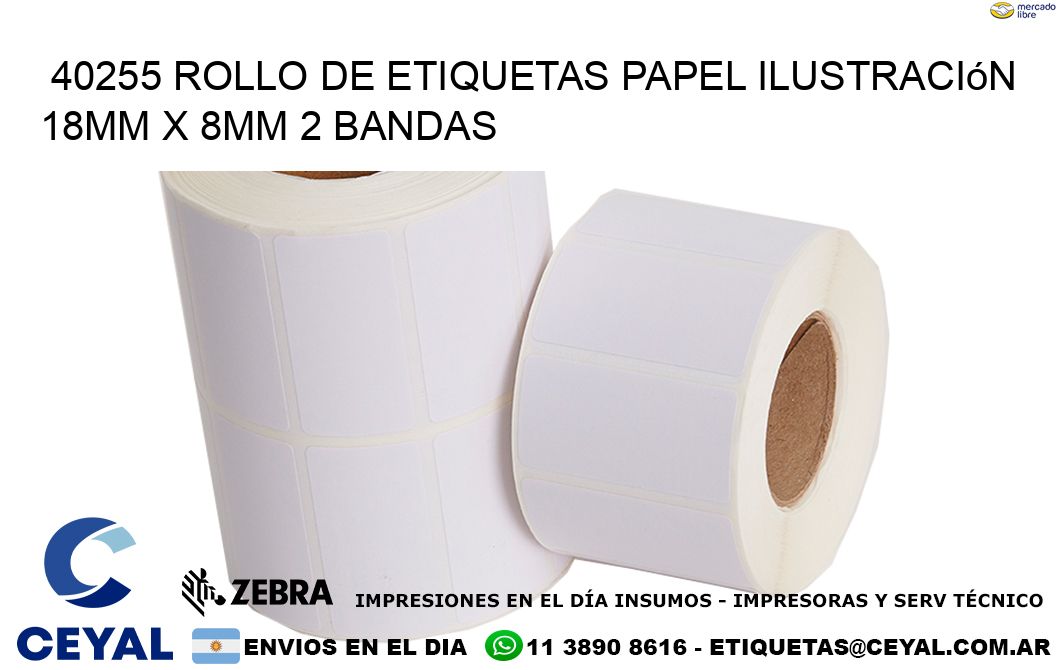 40255 Rollo de Etiquetas Papel Ilustración 18mm x 8mm 2 Bandas