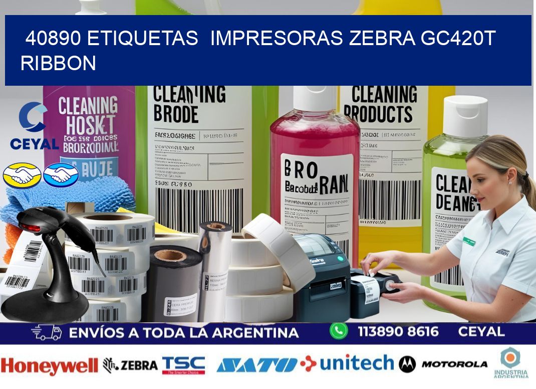 40890 etiquetas  impresoras zebra gc420t ribbon