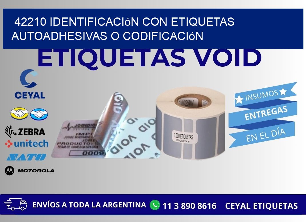 42210 identificación con etiquetas autoadhesivas o codificación