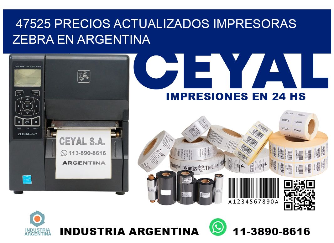 47525 precios actualizados impresoras zebra en argentina