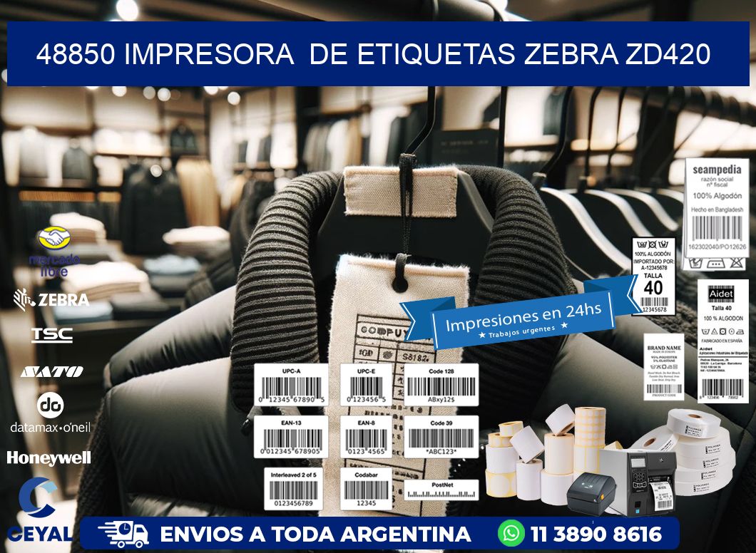 48850 impresora de etiquetas Zebra ZD420