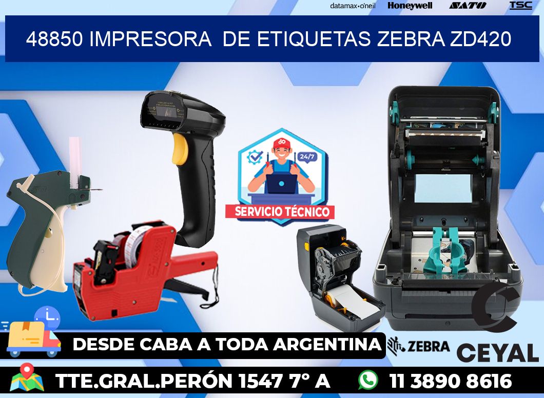 48850 impresora de etiquetas Zebra ZD420