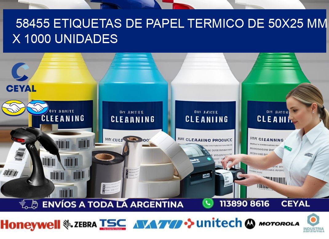 58455 Etiquetas De Papel Termico De 50x25 Mm X 1000 Unidades