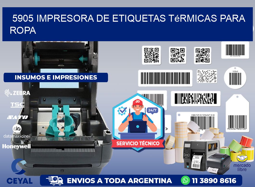 5905 impresora de etiquetas térmicas para ropa