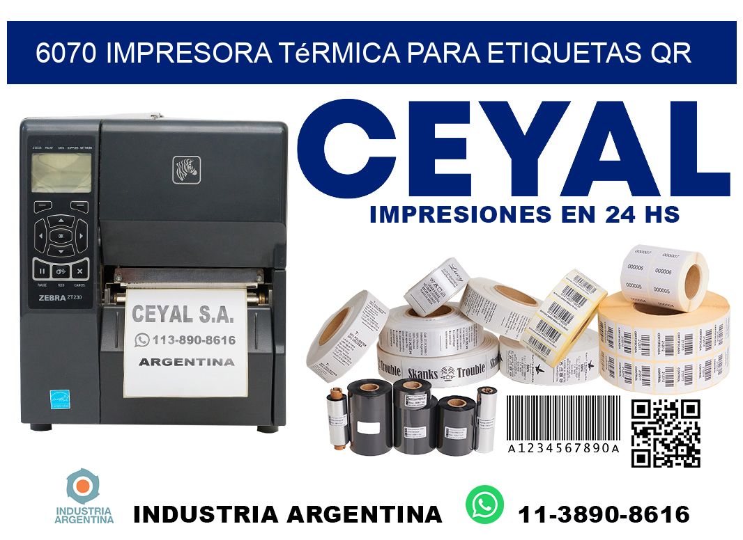 6070 impresora térmica para etiquetas QR