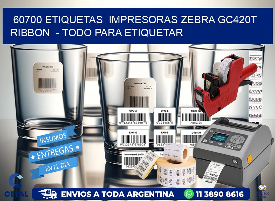 60700 etiquetas  impresoras zebra gc420t ribbon  – Todo para Etiquetar