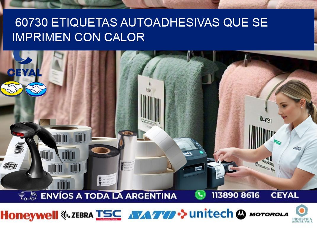 60730 etiquetas autoadhesivas que se imprimen con calor