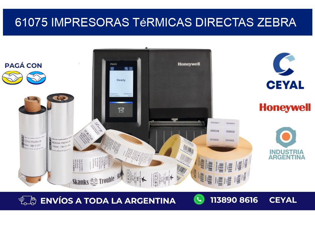 61075 impresoras térmicas directas zebra