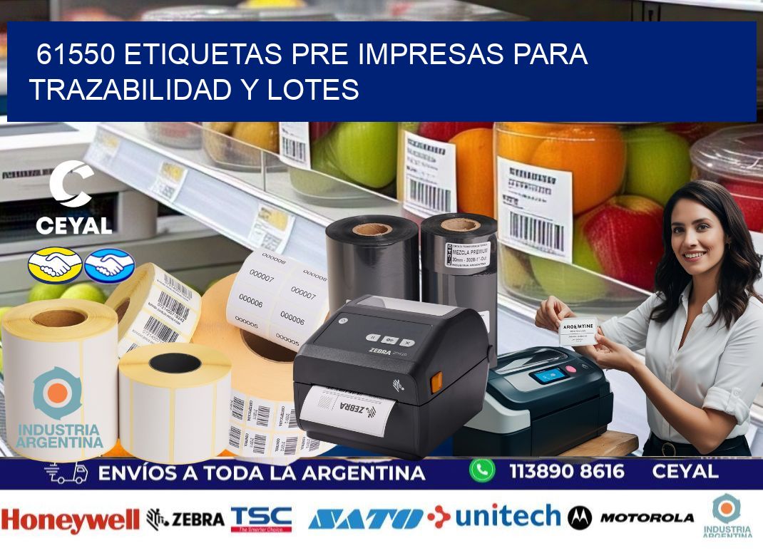 61550 etiquetas pre impresas para trazabilidad y lotes