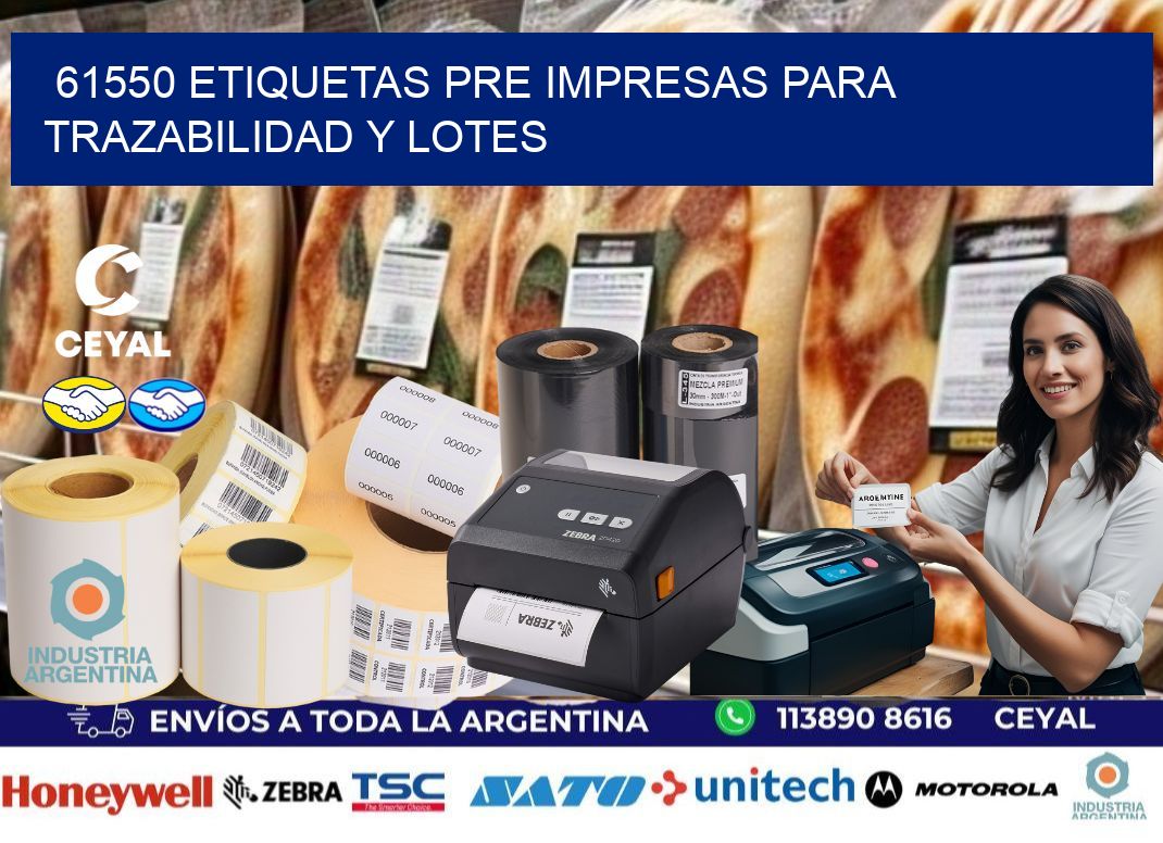 61550 etiquetas pre impresas para trazabilidad y lotes