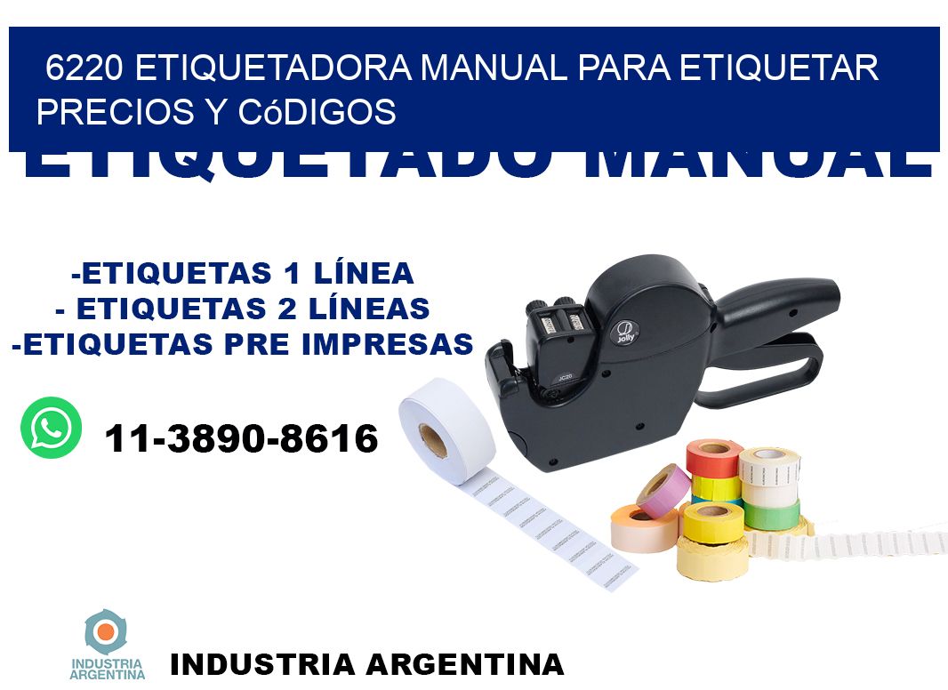 6220 etiquetadora manual para etiquetar precios y códigos