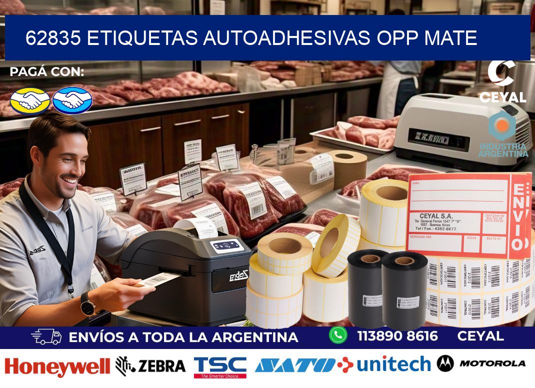 62835 etiquetas autoadhesivas Opp Mate