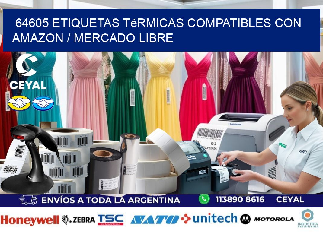 64605 etiquetas térmicas compatibles con Amazon / Mercado Libre