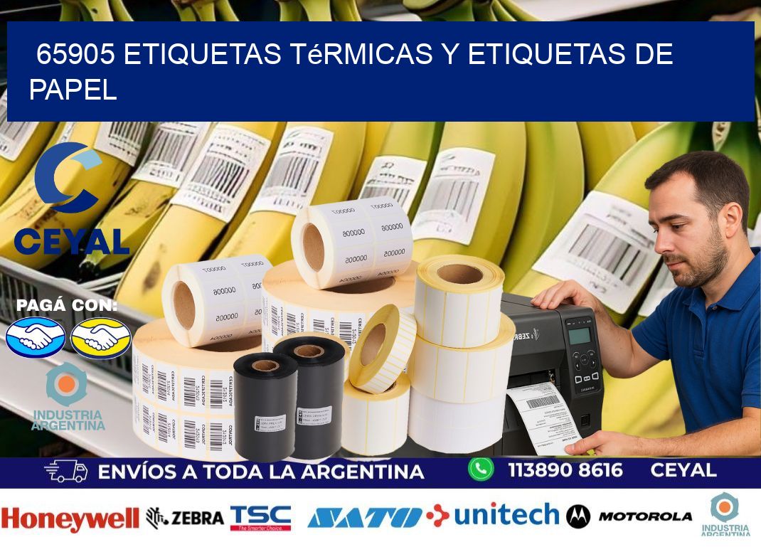 65905 etiquetas térmicas y etiquetas de papel
