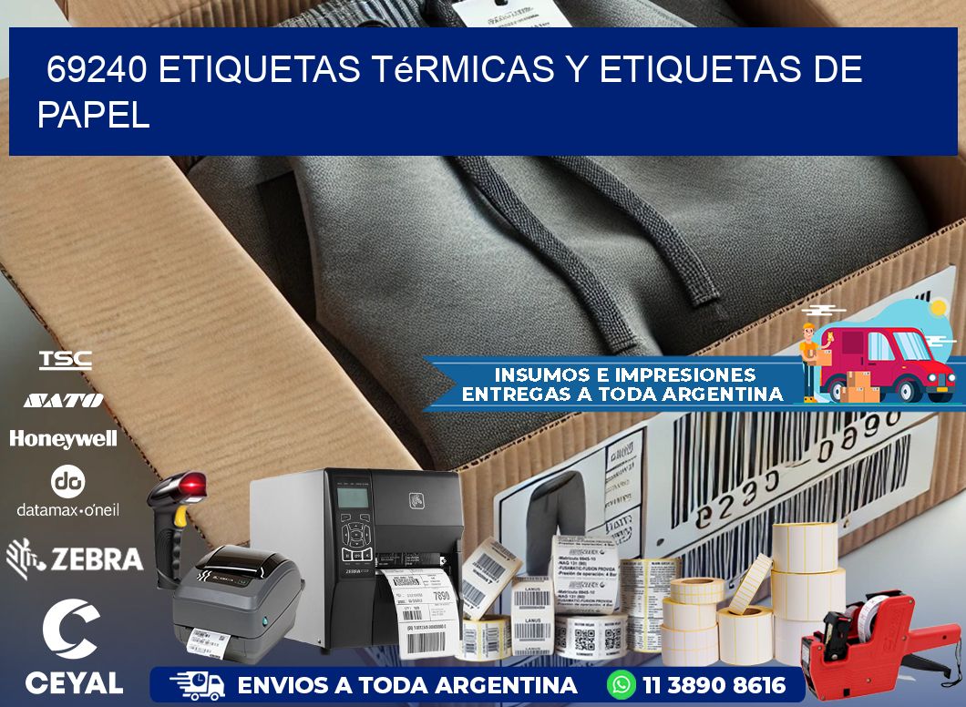 69240 etiquetas térmicas y etiquetas de papel