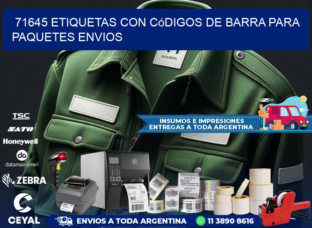71645 etiquetas con códigos de barra para paquetes envios