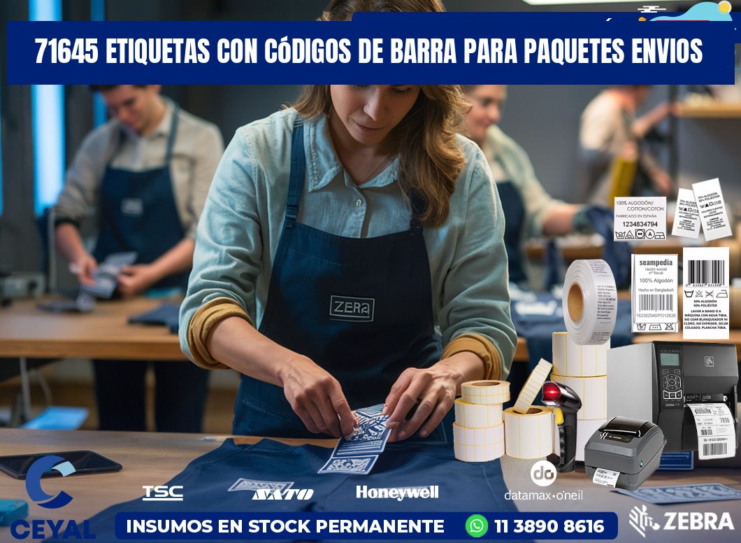 71645 etiquetas con códigos de barra para paquetes envios