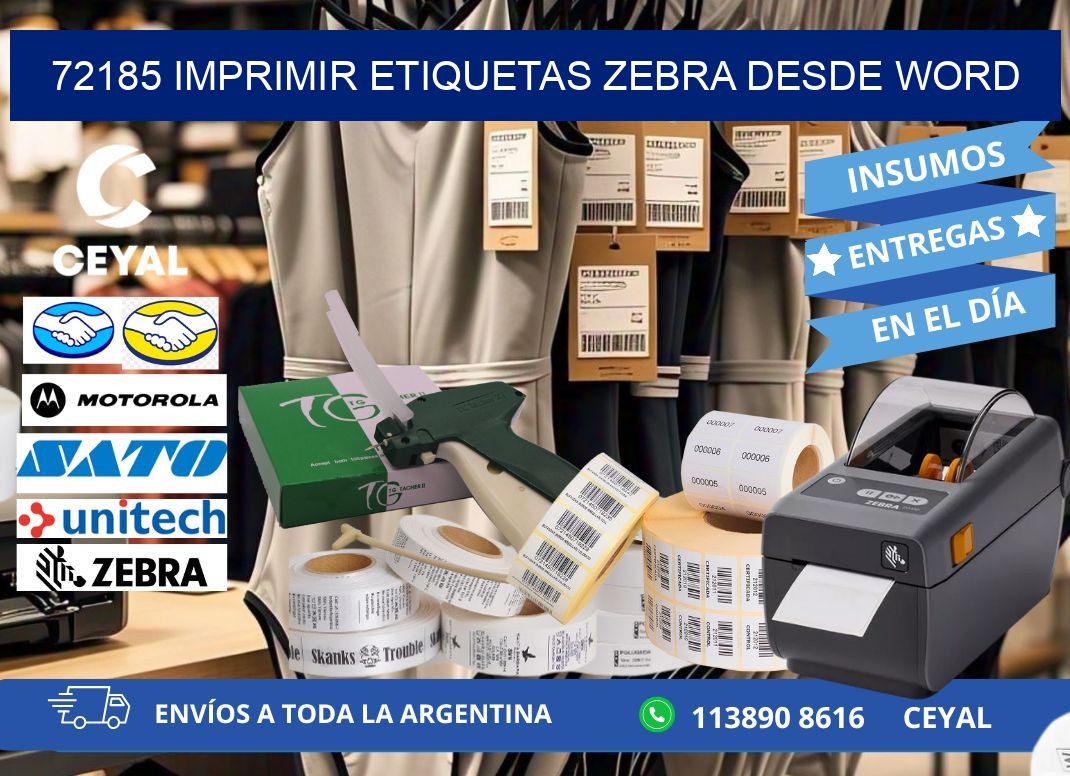 72185 imprimir etiquetas zebra desde word