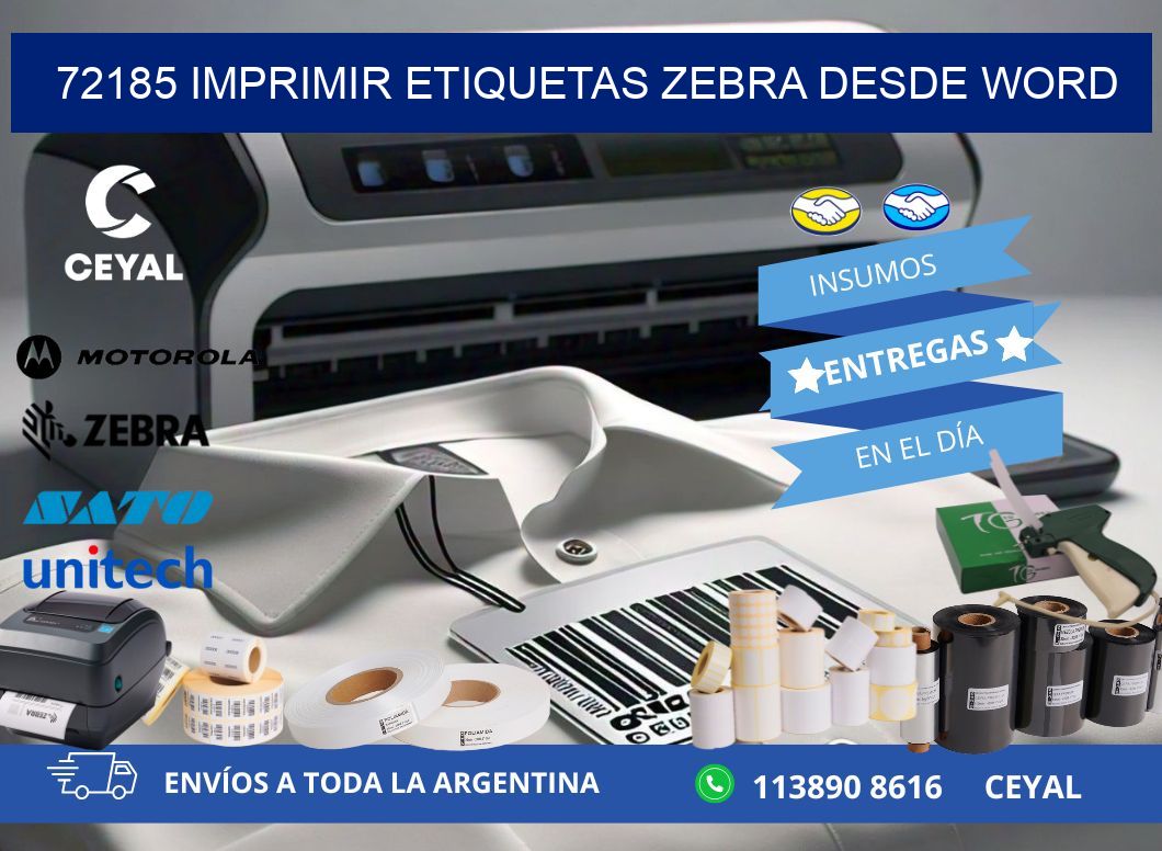 72185 imprimir etiquetas zebra desde word
