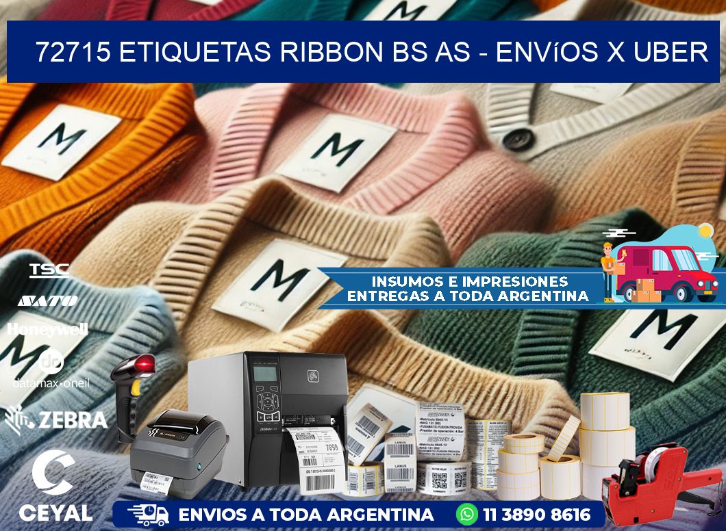 72715 etiquetas ribbon bs as - envíos x uber