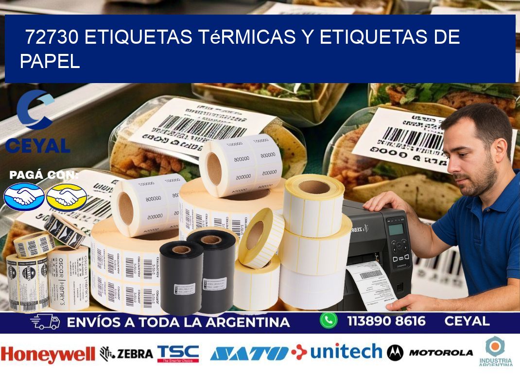 72730 etiquetas térmicas y etiquetas de papel