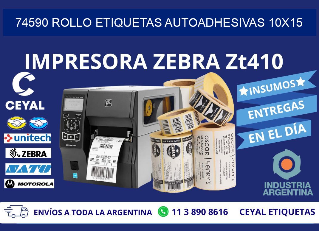 74590 Rollo Etiquetas autoadhesivas 10×15