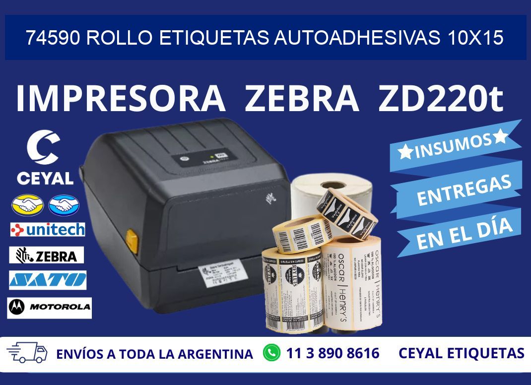 74590 Rollo Etiquetas autoadhesivas 10x15