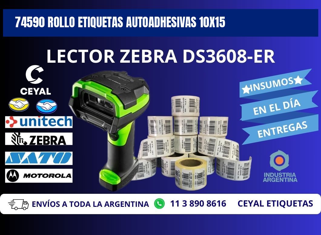 74590 Rollo Etiquetas autoadhesivas 10x15