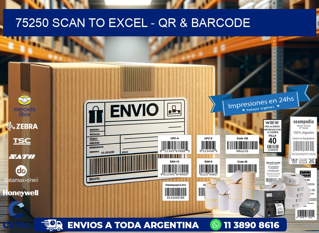 75250 Scan to Excel – QR & Barcode