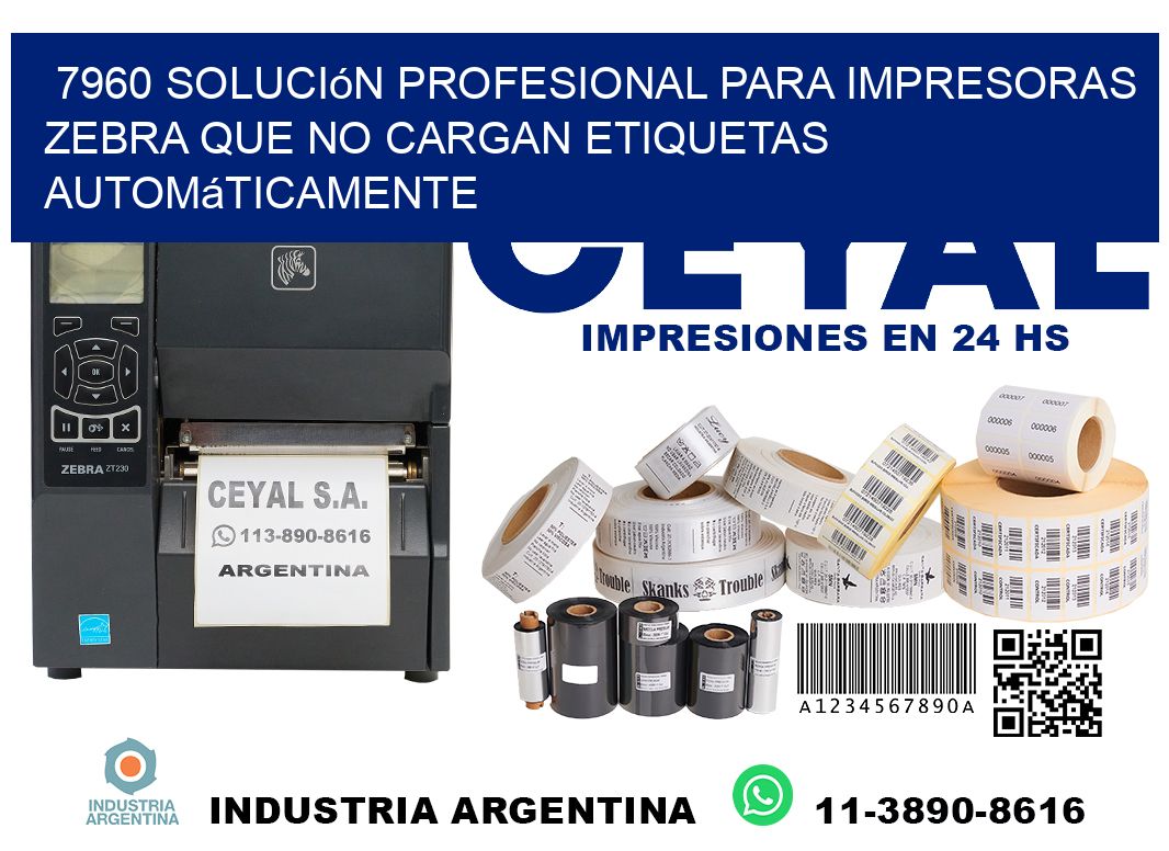7960 solución profesional para impresoras zebra que no cargan etiquetas automáticamente